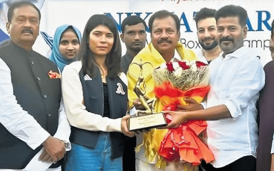 నిజామాబాద్ బాక్సర్ నిఖత్ ను సన్మానించిన తెలంగాణ కాంగ్రెస్..