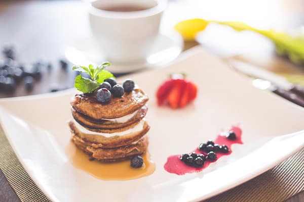 Pancakes with Cottage Cheese And Blueberries